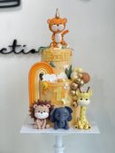 2-Tier Safari Animal Cake (Orange Tone)