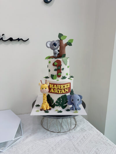 Hareez Aryan's 2-Tier Animal Cake