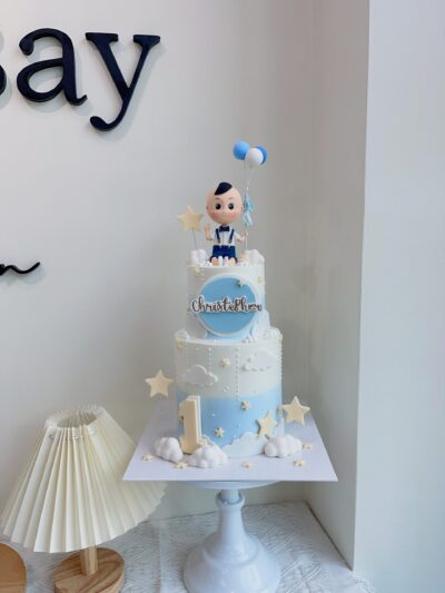 Christopher's 2-Tier Baby Boy Cake