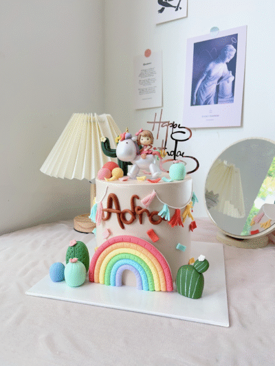 Adra's Rainbow and Unicorn Cake