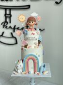 Neytra Saravanan's 2-Tier Unicorn with Rainbow and Baby Girl Cake