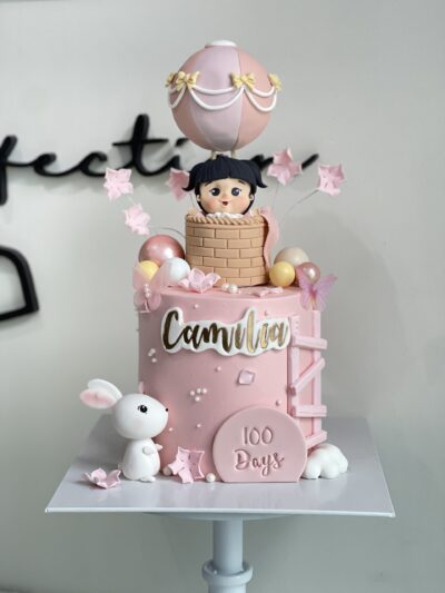 Camilia's Baby Girl in Hot Air Balloon Cake