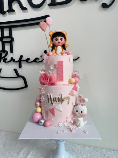 Hailey's 2-Tier Bunny and Baby Girl Cake