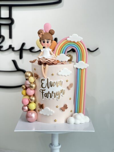 Elicia Farryn's Rainbow and Baby Girl Cake