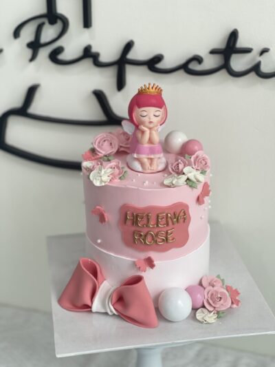 Helena Rose's Little Girl on Flower Cake