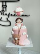 Adrianna's Bear and Baby Girl in Hot Air Balloon Cake