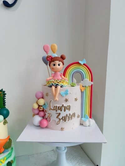 Laura Ez Zarra's Rainbow and Baby Girl Cake
