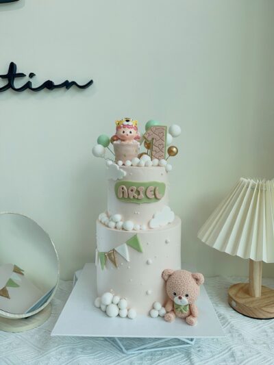 Ariel's 2-Tier Bear and Baby Girl Cake