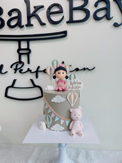 Adelia Safiyya's Hot Air Balloon and Baby Girl Cake