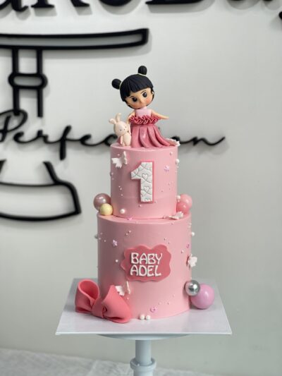 Baby Adel's 2-Tier Baby Girl Cake