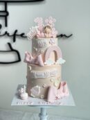 Baby Mia's 2-Tier Baby Girl and Rainbow Cake