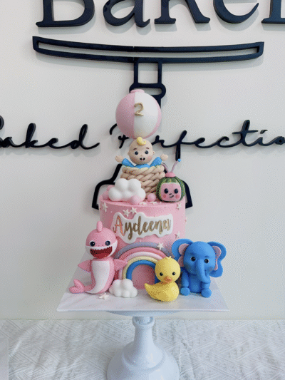 Aydeena's Hot Air Balloon and Baby Shark Cake