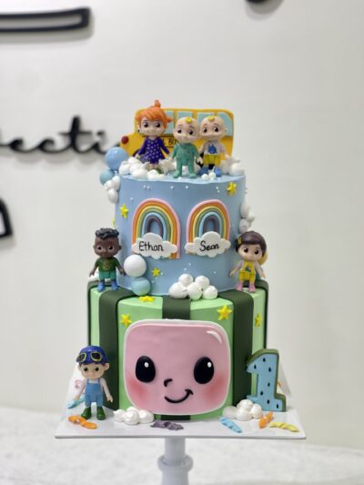 Ethan & Sean's 2-Tier Cocomelon & Friends Cake