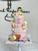 Aurora Mikayla's Dinosaur Costume Baby Girl Pink Cake