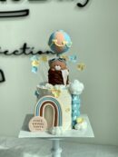 Aariz Mikhail's Bear in Hot Air Balloon and Rainbow Cake