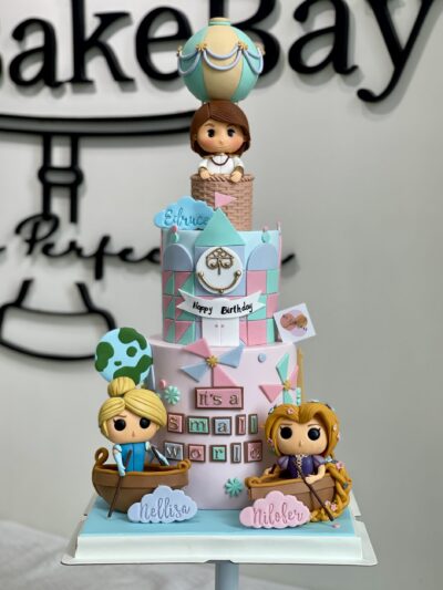2-Tier Disney Theme Hot Air Balloon Cake