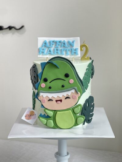 Affan Harith's 2D Dinosaur Costume Baby Cake