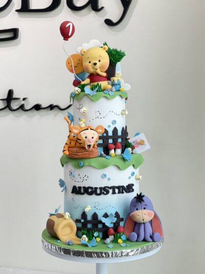 Augustine's 2-Tier Full Fondant Winnie Pooh & Friends Cake