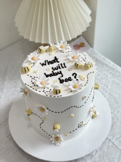 Bee Theme Gender Reveal Cake