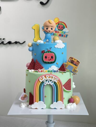 Carter Soo's 2 Tier Cocomelon with JJ Figurine Cake