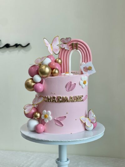 Charmaine's Pink Rainbow Cake