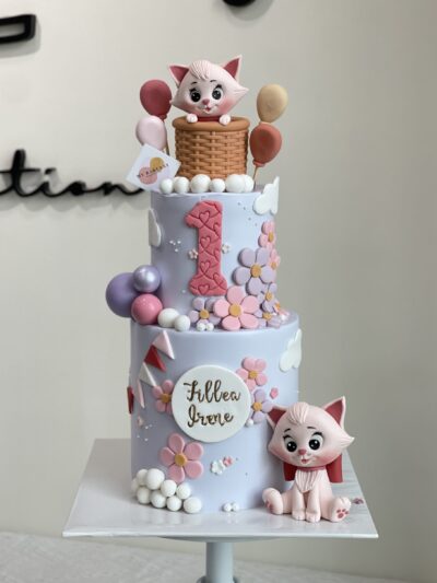 Fillea Irene's 2-Tier Cat in Hot Air Balloon Cake