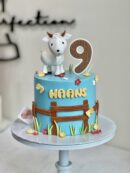 Haans's Goat on Blue Cake