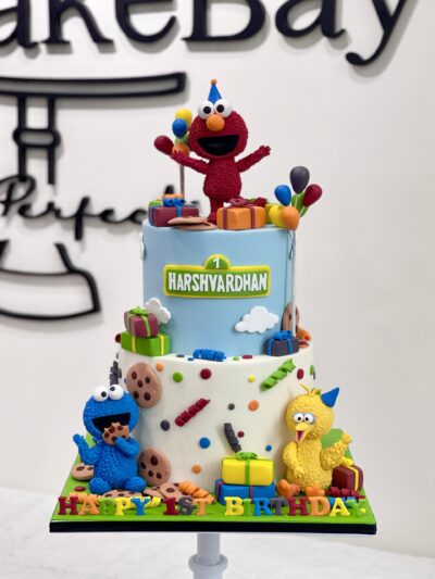 Harshvardhan's 2-Tier Full Fondant Sesame Street Cake