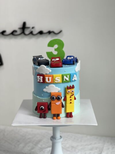 Husna's Number Block & Cars Cake