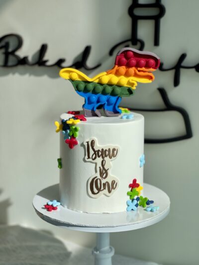 Isaac's Pop It Dinosaur Cake