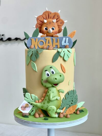 Noah's Full Fondant Dinosaur Cake