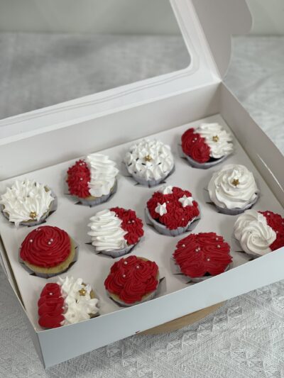 Red & White Aesthetic Cupcake