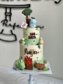 Ruijia's 2-Tier Cute Dinosaur with Party Hat Cake