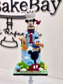Sashrrikk's 2-Tier Mickey Mouse & Friends with Hot Air Balloon Cake