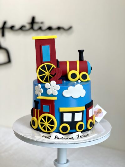 Zander's Train Cake (Blue & Red)
