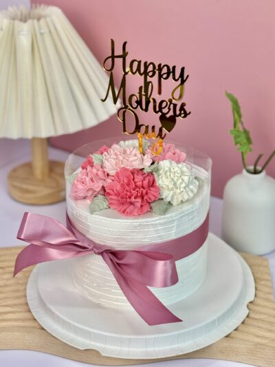 Mother’s Day Cake with Carnation Floral Buttercream